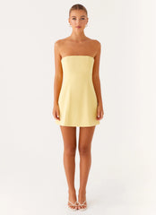 Honey Bow Mini Dress - Yellow