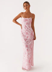 Bright Lights Beaded Maxi Dress - Pink