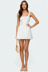 Reina Embroidered Cotton Mini Dress