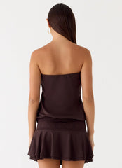 Noreen Strapless Mini Dress - Chocolate Torte