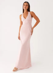 Desi Halterneck Maxi Dress - Pink