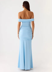 Vee Bardot Maxi Dress - Blue
