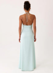 Samaria Halter Maxi Dress - Aqua