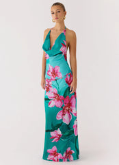 Yoon Beaded Cowl Maxi Dress - Petal Reef