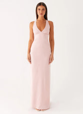 Desi Halterneck Maxi Dress - Pink