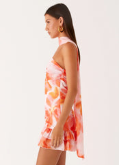 Manon Scarf Mini Dress - Blushing Blossom