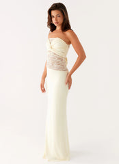Sweet Energy Strapless Maxi Dress - Yellow