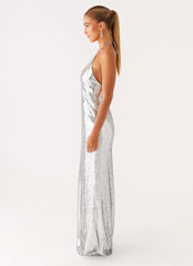 Billions Sequin Maxi Dress - Mirror Silver