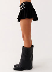 Vegas Nights Low Rise Skort - Black