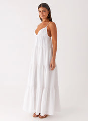 Lotty Linen Maxi Dress - White