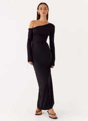 Jordana Twist Maxi Dress - Black