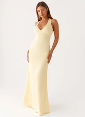 Desi Halterneck Maxi Dress - Yellow