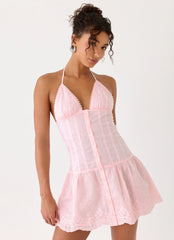 Non Stop Halter Mini Dress - Pink