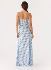 Chaniva Maxi Dress - Blue Mocha Dot