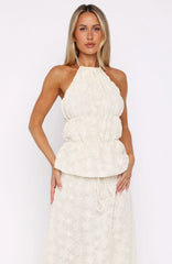 Slay Today Halter Top Cream