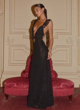 Giulia Lace Maxi Dress - Black