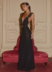 Giulia Lace Maxi Dress - Black