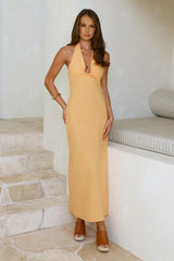 Dreamy Silhouette Halter Maxi Dress Sorbet