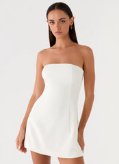 Della Strapless Mini Dress - White