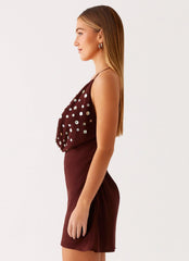 Renegade Feeling Mini Dress - Chocolate