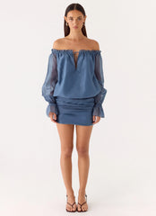Tedara Mini Dress - Washed Navy