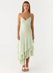 Trisette Midi Dress - Lime