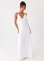 Calianna Linen Maxi Dress - White