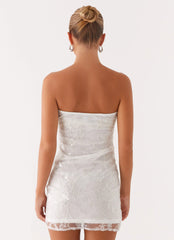 Moorey Beaded Mini Dress - White Silver