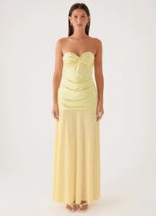 Cierra Strapless Maxi Dress - Yellow