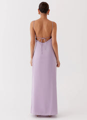 Dream Sight Lace Satin Maxi Dress - Lilac