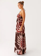 Ramona Linen Maxi Dress - Cinnamon Palm
