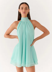 Lyrah Halter Mini Dress - Mint