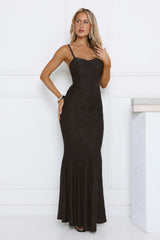 Sunset Gleam Maxi Dress Black