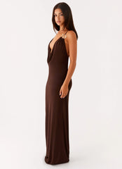 Game Player Maxi Dress - Chocolate