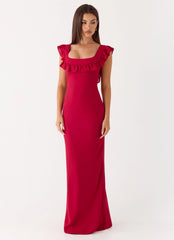 Malina Maxi Dress - Deep Red