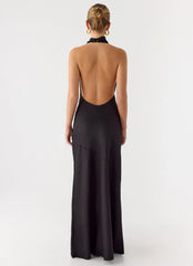 Back To Life Halter Maxi Dress - Black