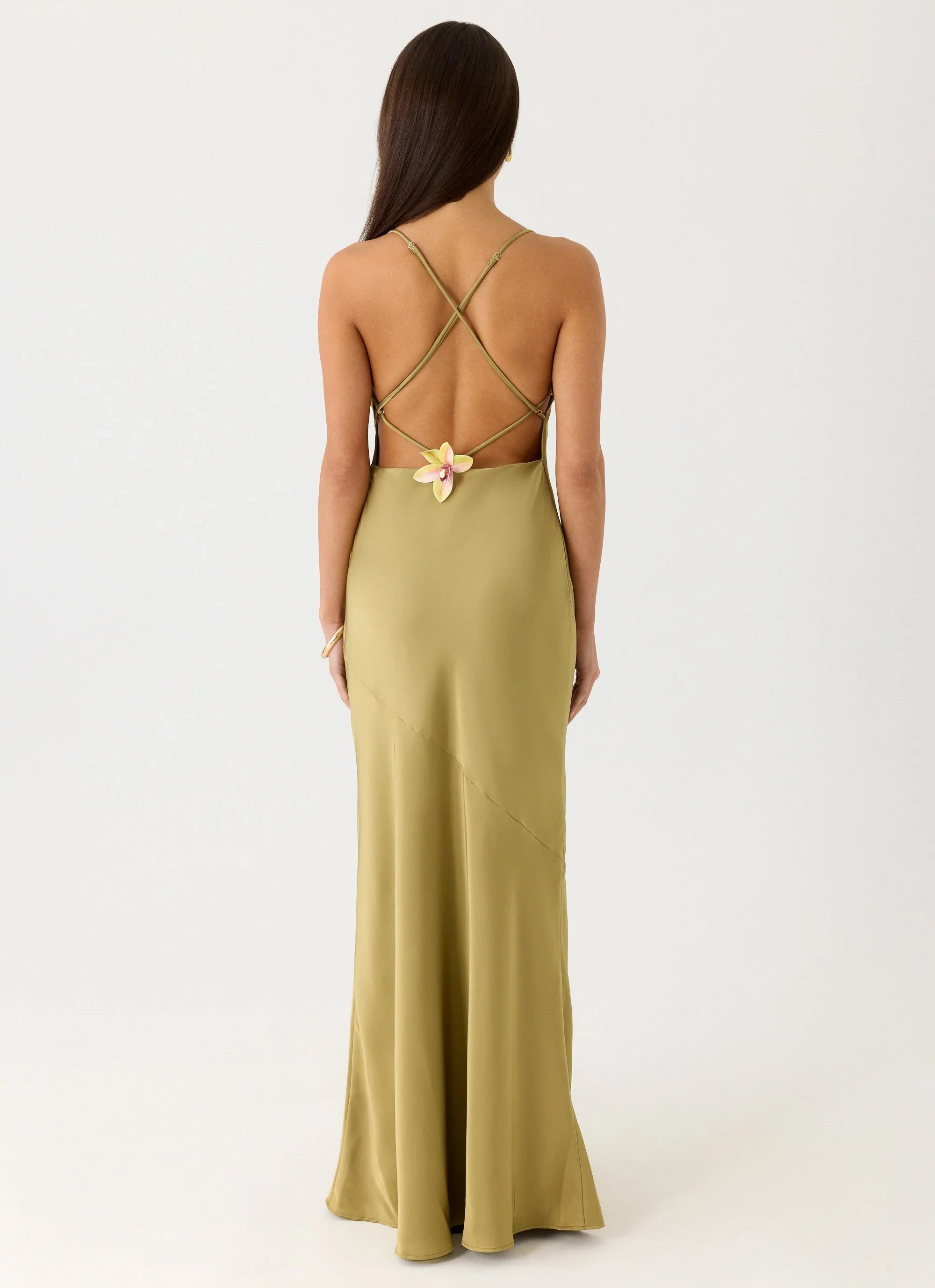 Darius Maxi Dress - Green Olive
