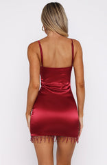 Lost In Thought Mini Dress Dark Red
