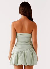 Floria Bubble Mini Dress - Sage
