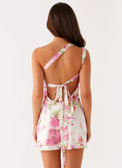 Lights Out Mini Dress - Ivory Floral Print