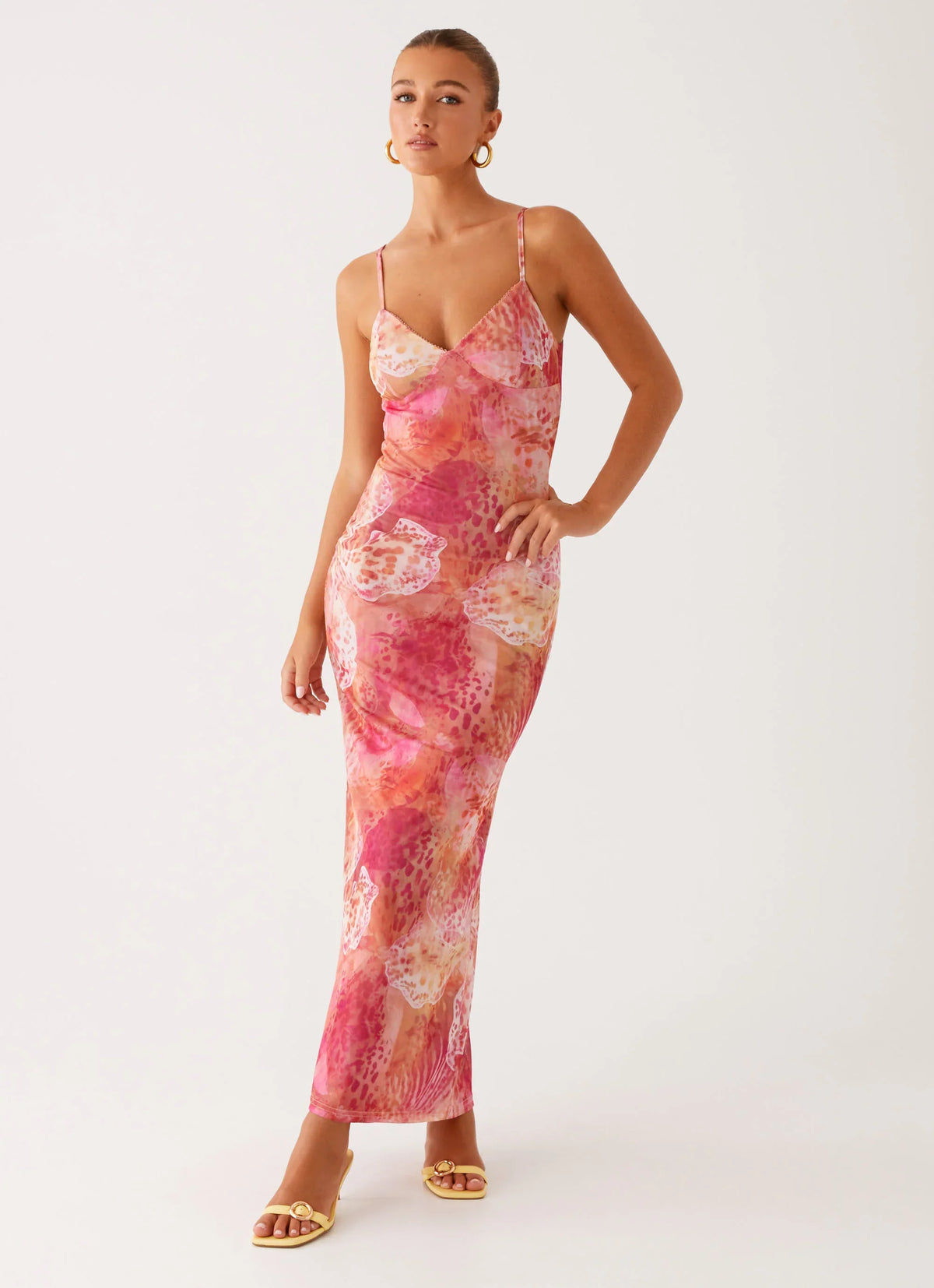 Kasey Midi Dress - Flamingo Fling