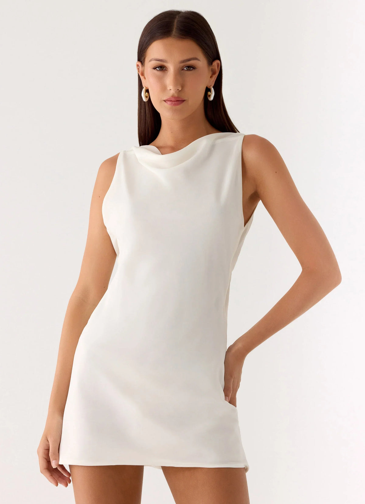 Tuscan Glow Chiffon Mini Dress - Ivory