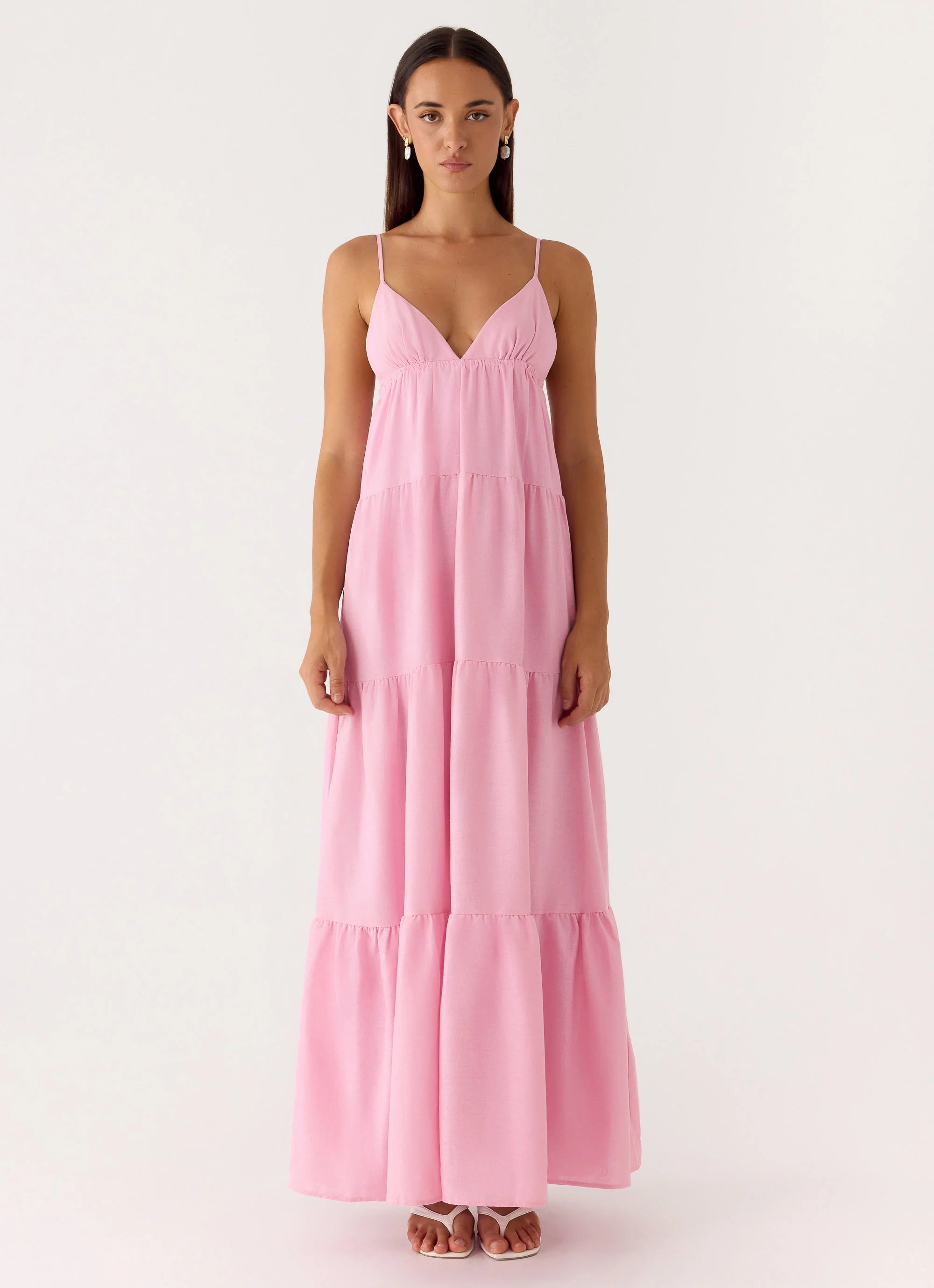 Lotty Linen Maxi Dress - Pink