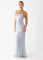 Solo Sequin Maxi Dress - Misty Blue