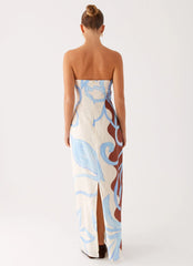 Raiden Maxi Dress - Bloom Wave Print