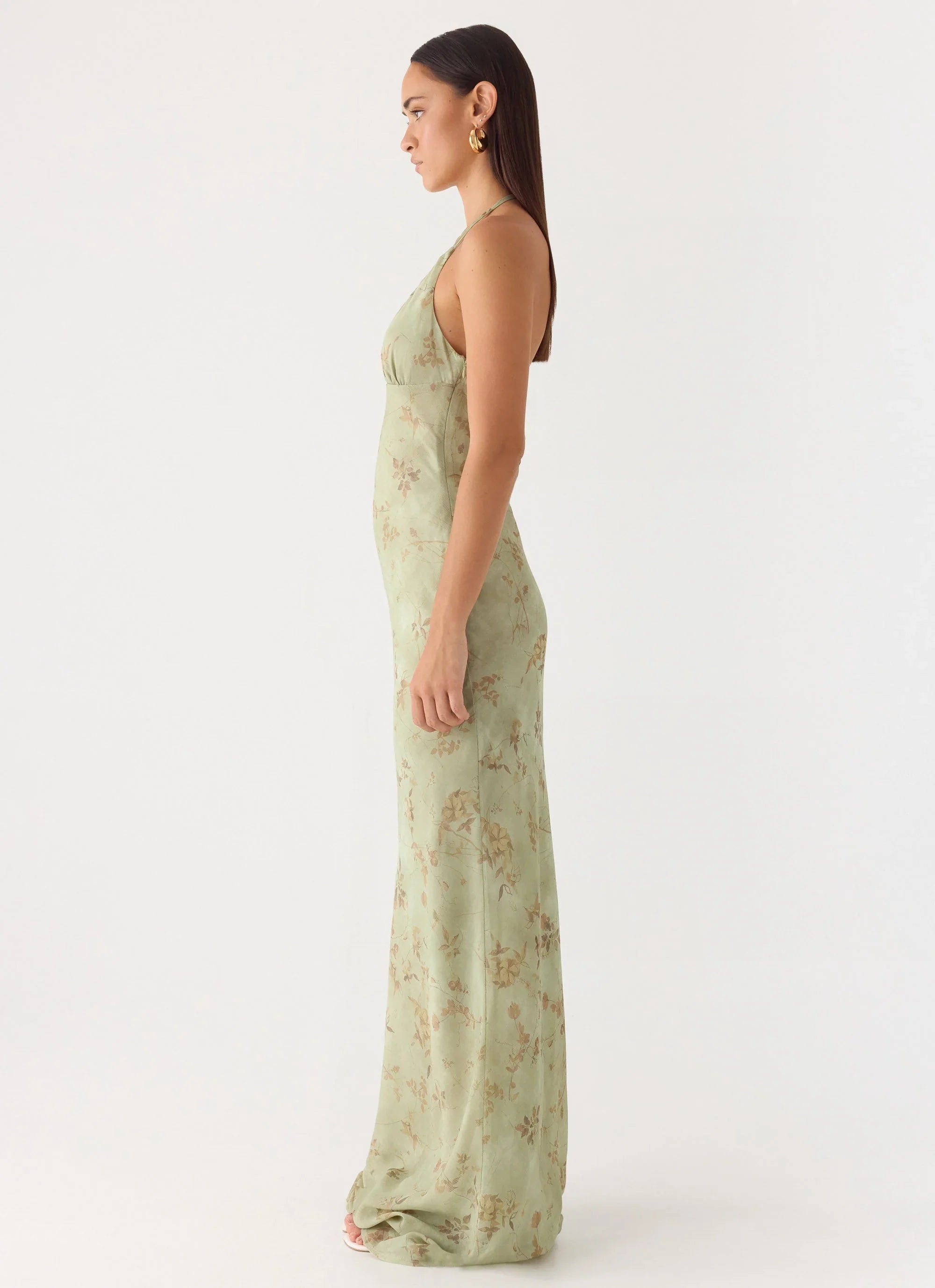 Ultra Quiet Halter Maxi Dress - Wispy Fern