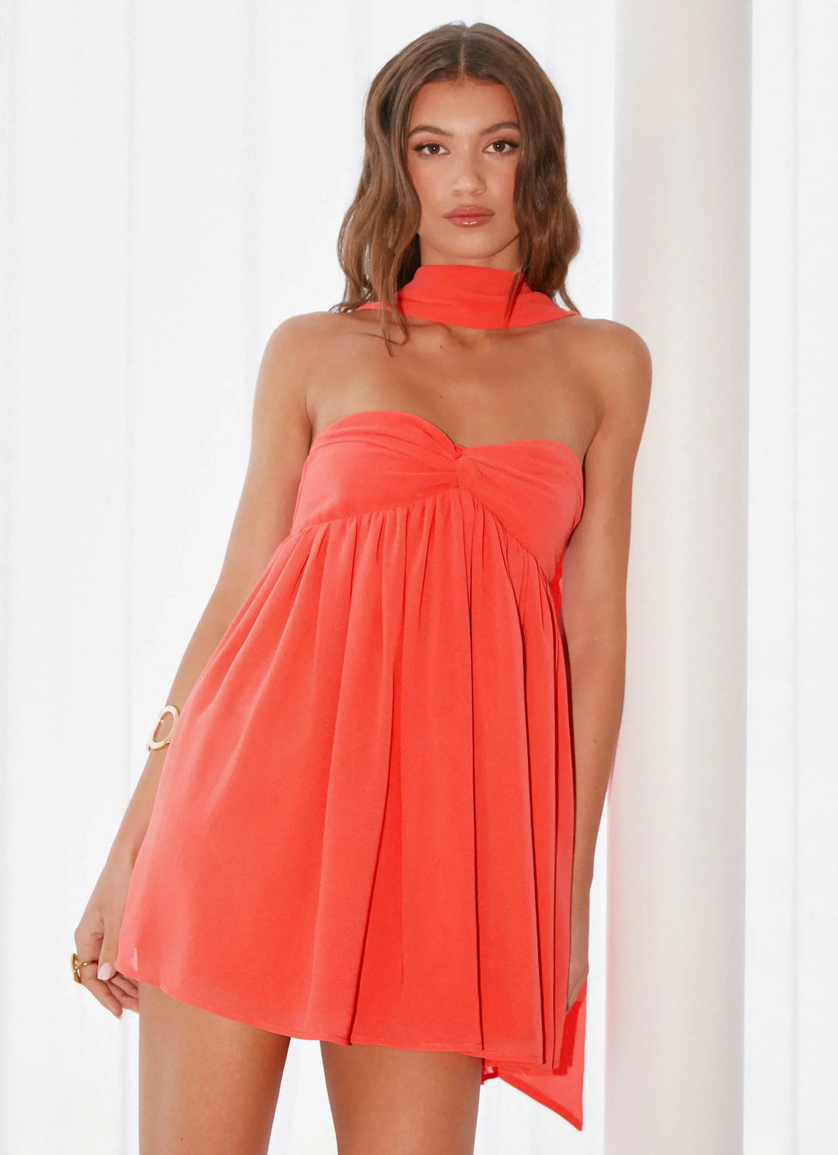 Saturn Mini Dress - Coral