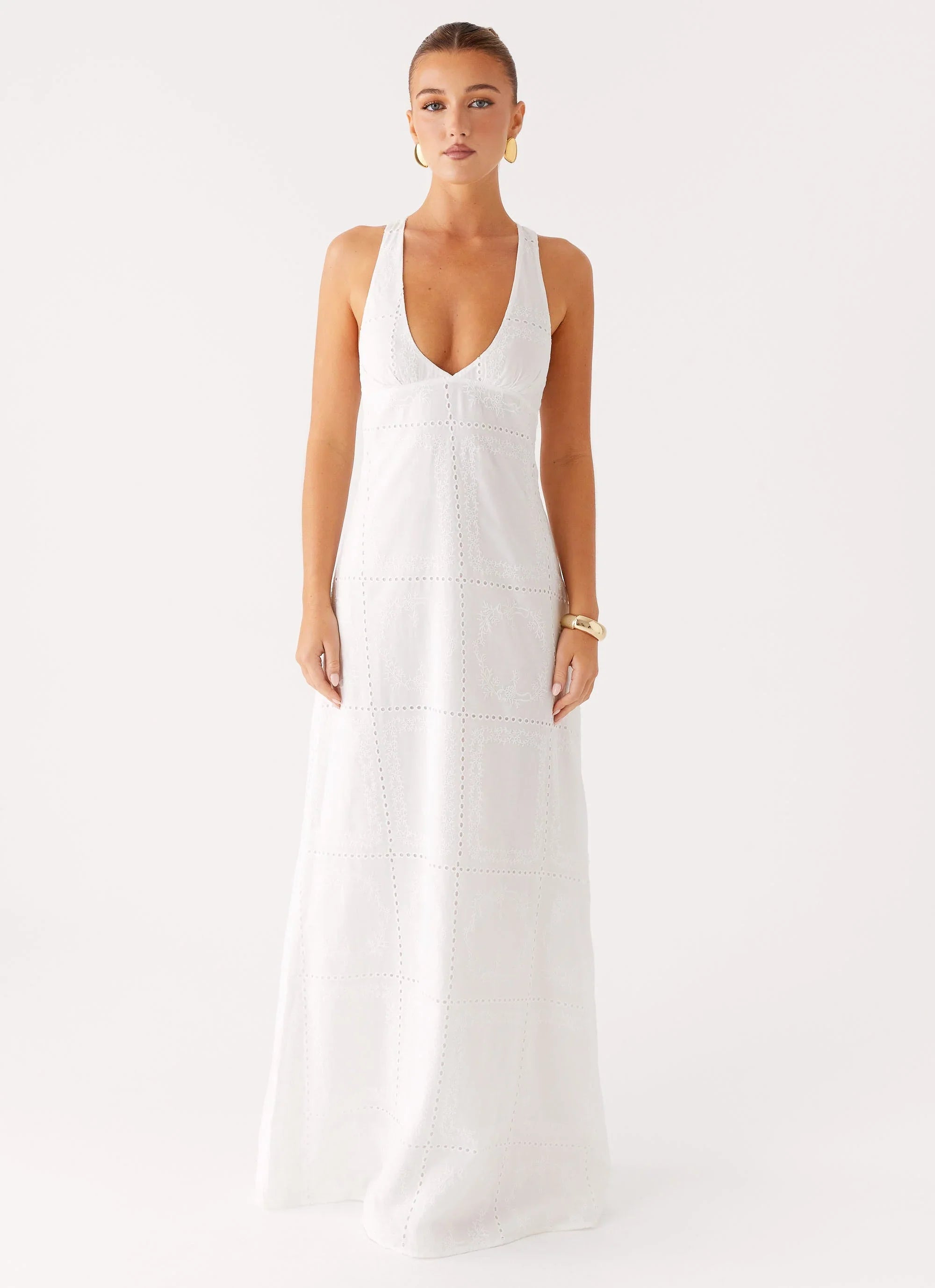 Kiana Halter Maxi Dress - White