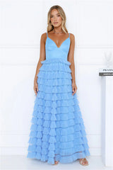 Outfit Highlight Tulle Maxi Dress Blue