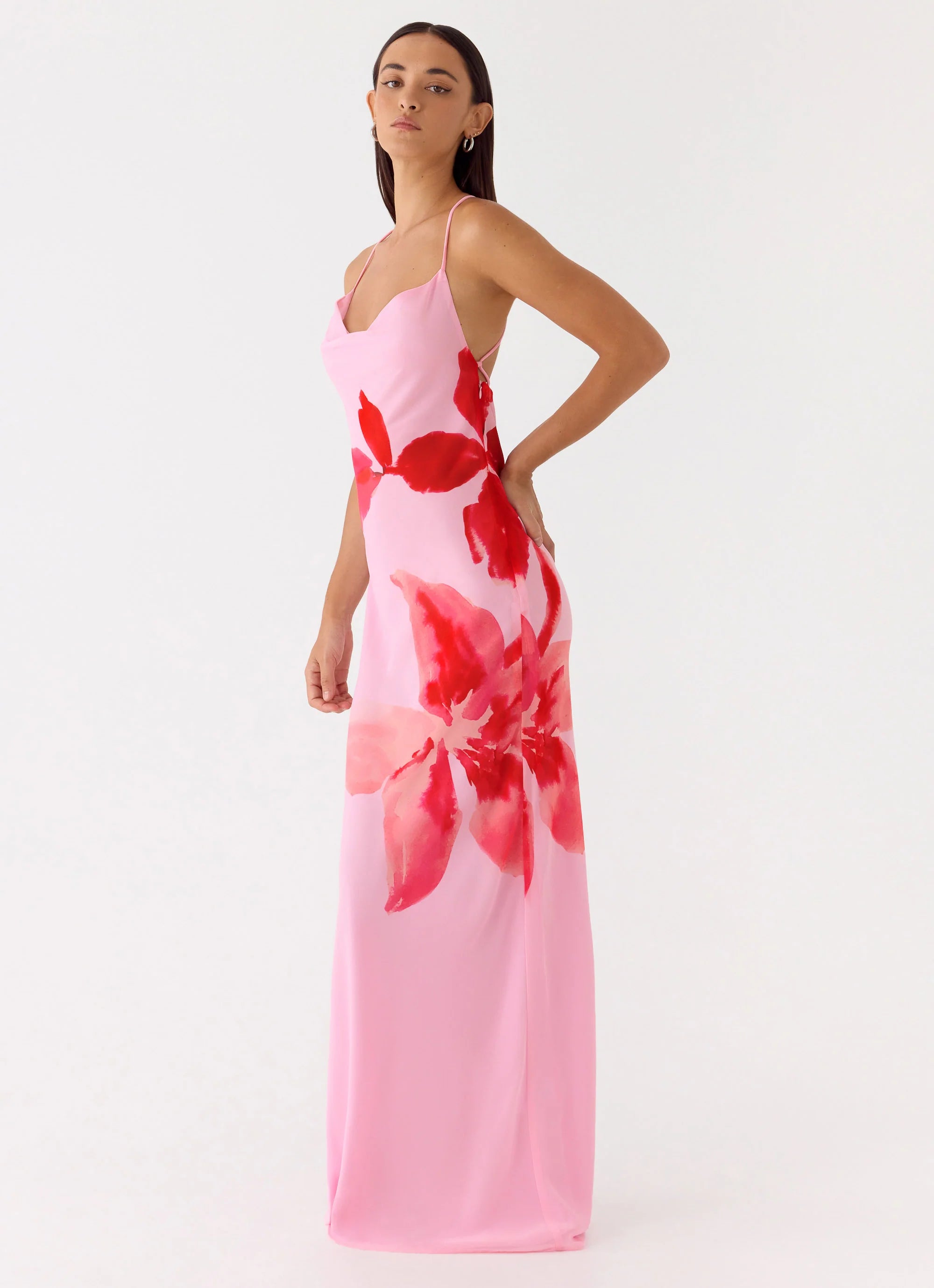 Jasmyn Cowl Maxi Dress - Pink Petal